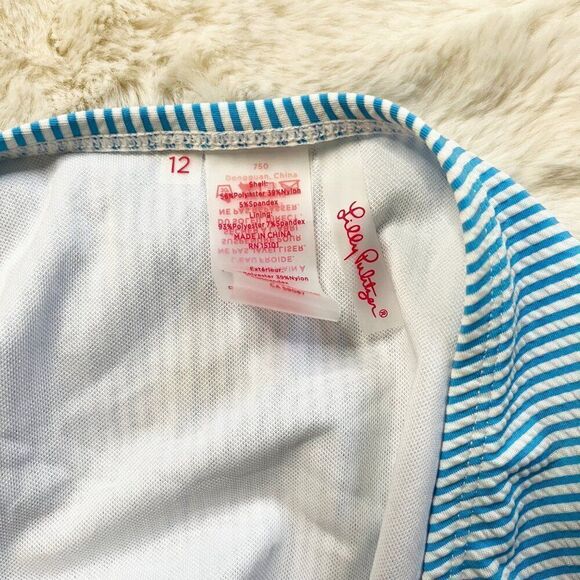 Lilly Pulitzer Pico High Cut Bikini Bottom Cumulus Blue‎ Seersucker Stripe NWT - Picture 8 of 8
